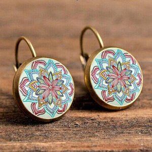 "Ethnic Flower Earrings Bohemian Vintage Earrings, GPMB1783